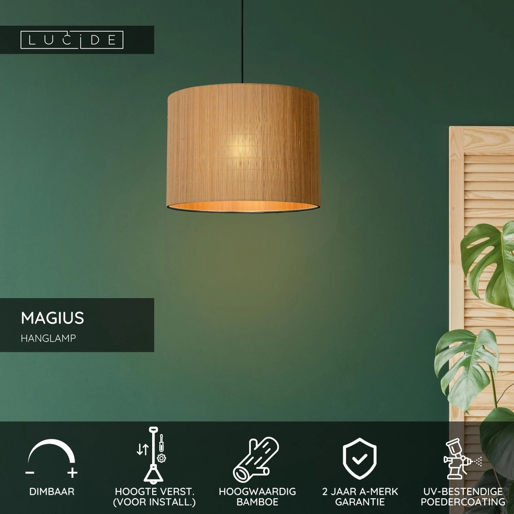 Lampe suspendue Magius Ø rotin de 42 cm Lucide 5411212031204