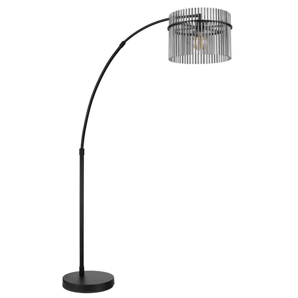 Lampadaire noir Gorley avec verre fumé Globo 9007371471942