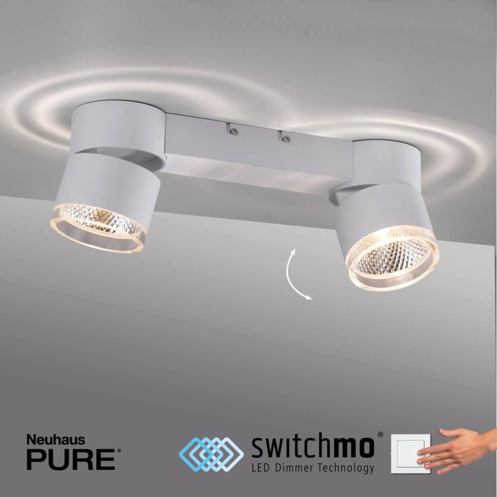 Plafonnier blanc Pure Nola 2 lumières Paul Neuhaus 4012248374542