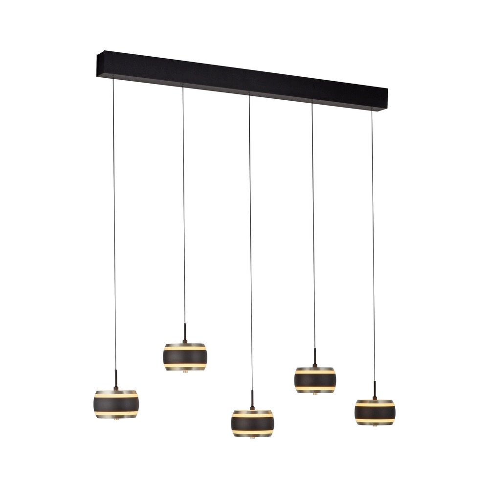 Lampe suspendue de table de salle à manger 5L Pure Falling Rings Black Pearl Paul Neuhaus 4012248396575