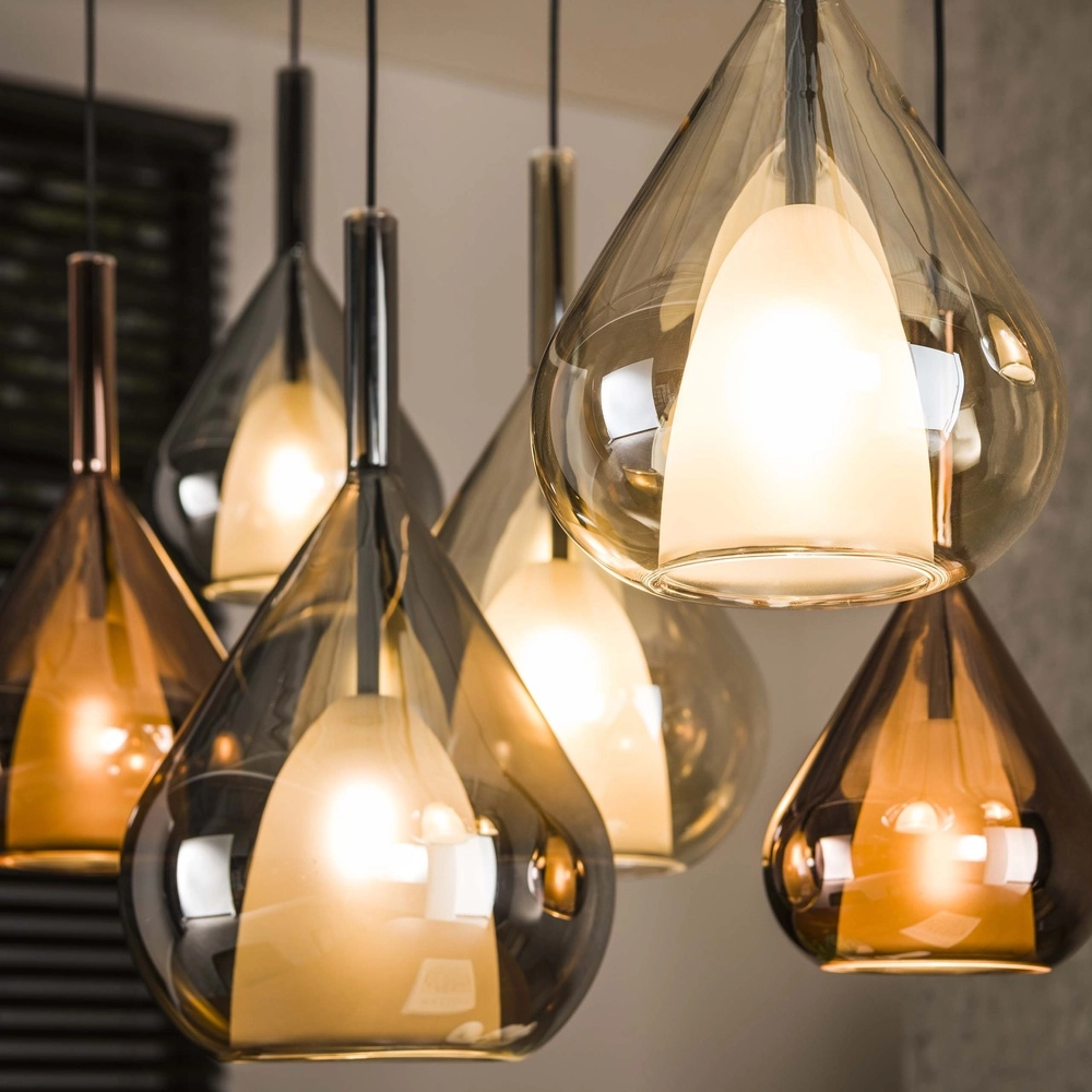 Lampe suspendue de table à manger à 7 lumières Wings Ø verre de 22 cm Lyora 8716803511989