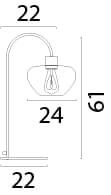 Lampe de table Genua noir avec verre doré 61cm Masterlight 8718121357348