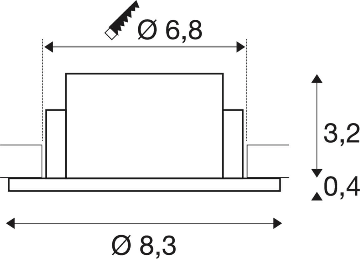 Anneau de montage New Tria 68 IP65 rond noir - sans raccord SLV 4024163276535
