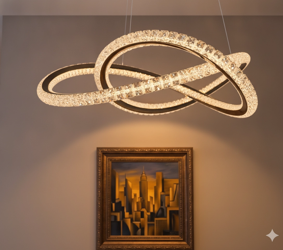 Suspension design Ginevra noir Ø 58cm