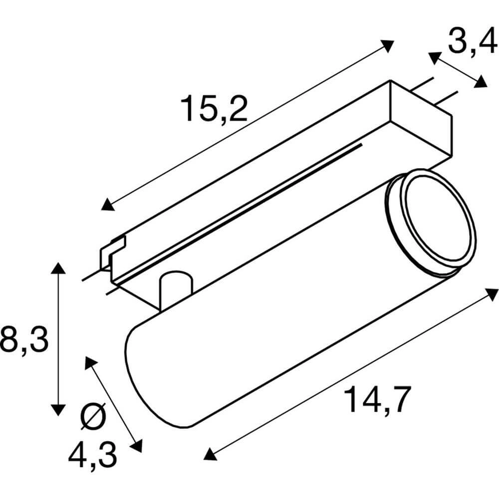 Spot ferroviaire Grip! M blanc 1 phase 2700K SLV 4024163296304