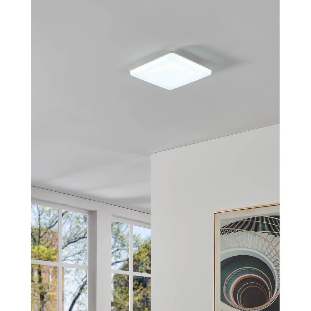 Plafonnier carré Castagneto 31 x 31cm blanc Eglo 9008606313235