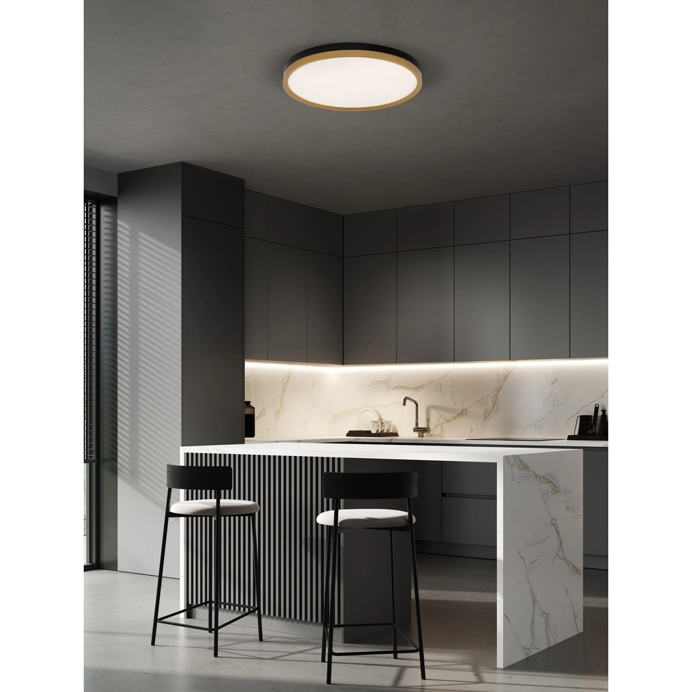 Plafonnier Cantria noir avec or Ø 50cm Plafonnier Cantria noir avec or Ø 50cm