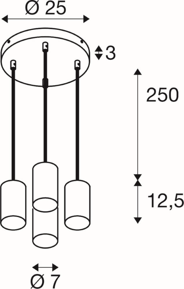 Lampe suspendue Asto Tube blanc 4x GU10 SLV 4024163266024