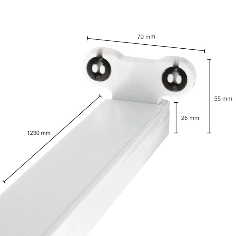 Barre de montage avant LED Tube 2 x 120cm sans fluorescent Lyora 8720143847776