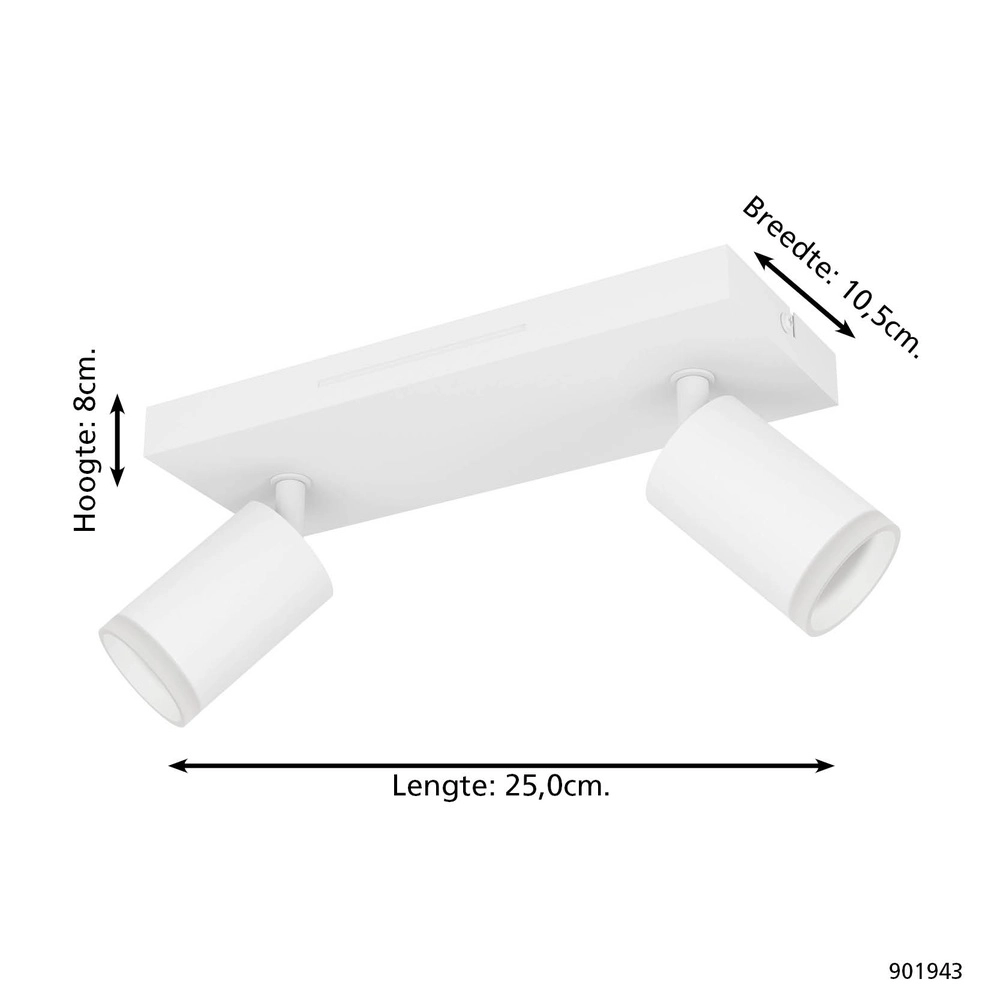 Spot apparent intelligent Melitello-Z blanc 2 lumières Eglo 9008606358144