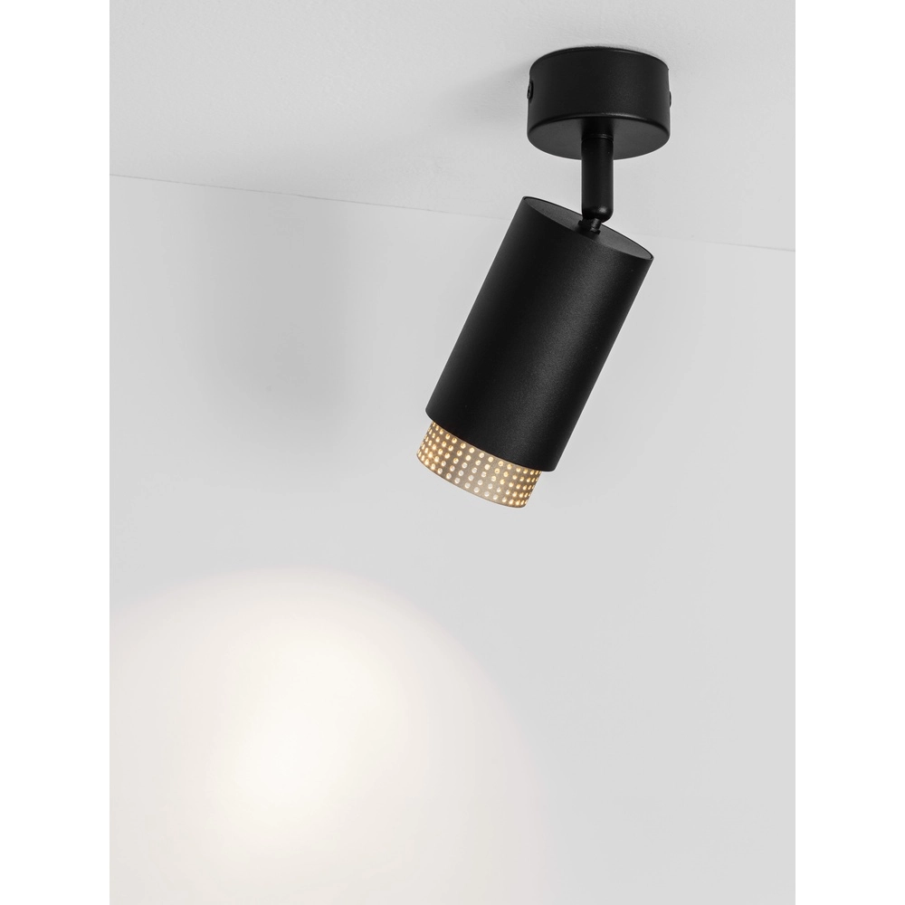 Spot de plafond Nessi Orientable noir avec or