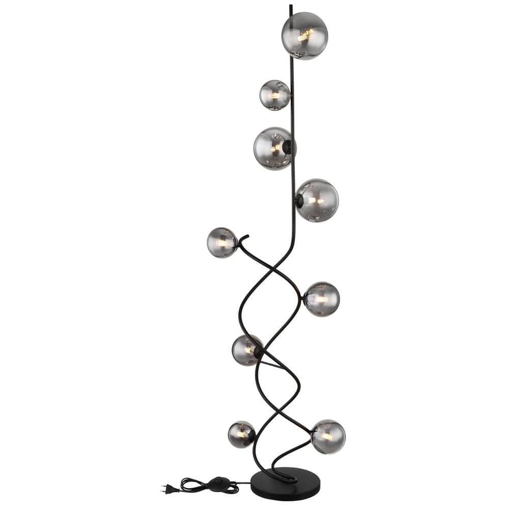Lampadaire noir Riha 9-Lumière Globo 9007371445806
