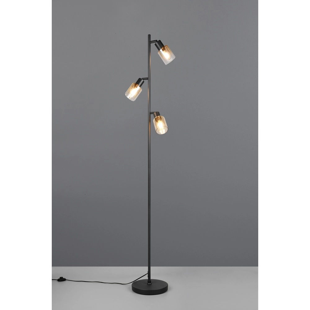 Lampadaire Cadiz Verre ambré à 3 lumières Trio 4017807653472