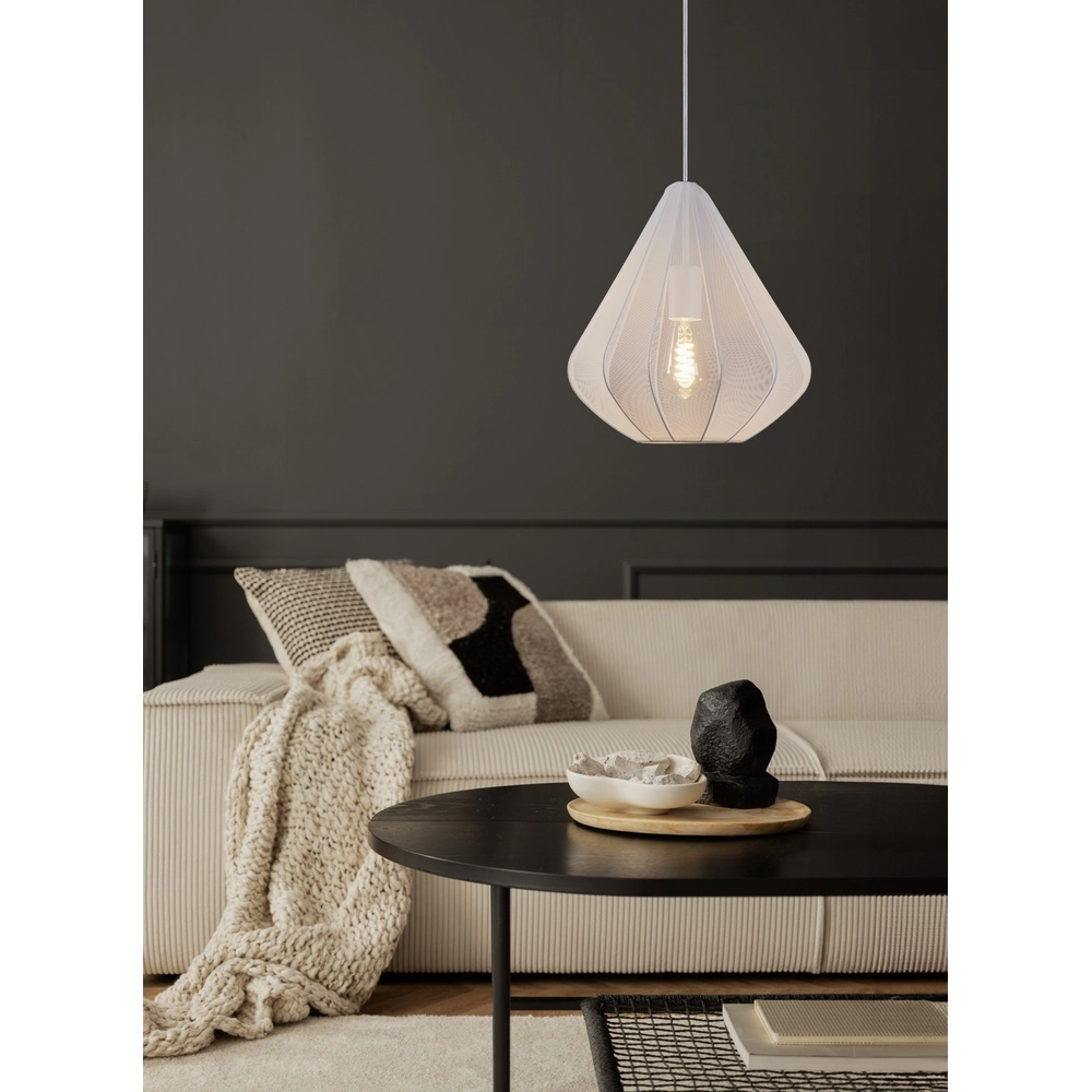 Lampe pendante Ø 33cm Dolwen Blanc - Japandi Eglo 9002759439965