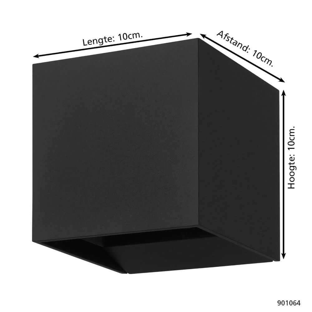 Spot mural Calpino 3 noir 10x10x10cm Eglo 9008606297665