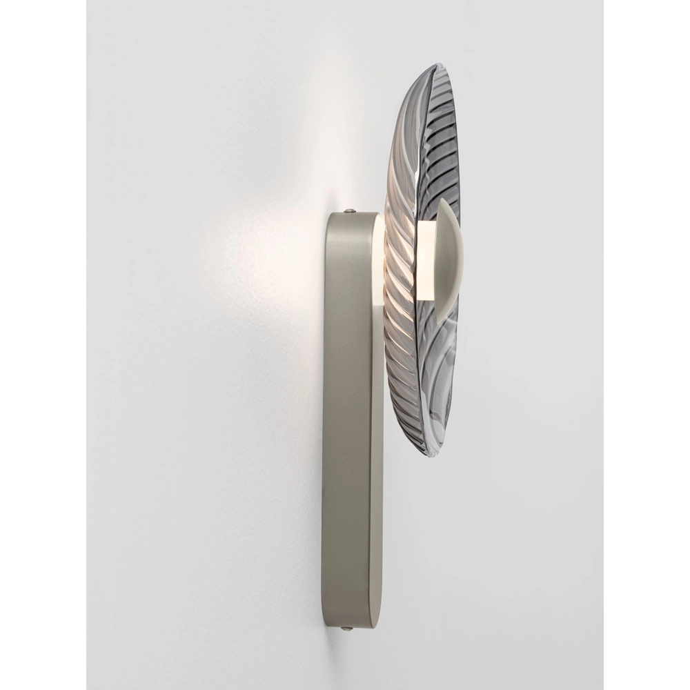 Lampe murale de conception Lavina Gris argenté avec verre fumé Ø 25cm Lyora 5212063501409