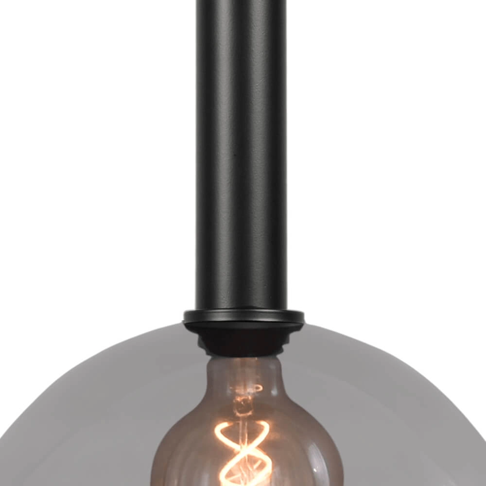 Lampe suspendue Ø 30cm Bella 2 Noir avec verre fumé Masterlight 8718121260556