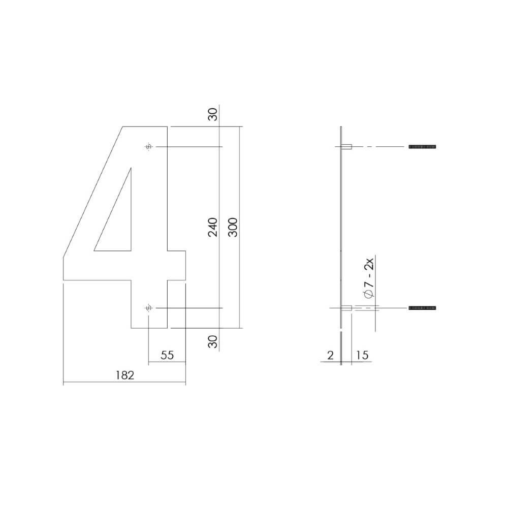 Maison numéro 4 XL Numbra 30cm noir Intersteel 8714186503317