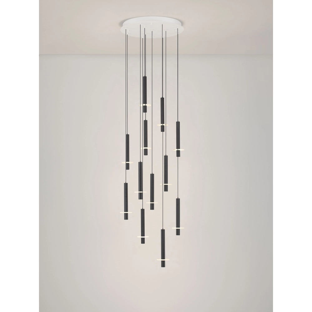 Lampe pendante de conception Noemi noir avec blanc Ø 62cm Lyora 5212063503298