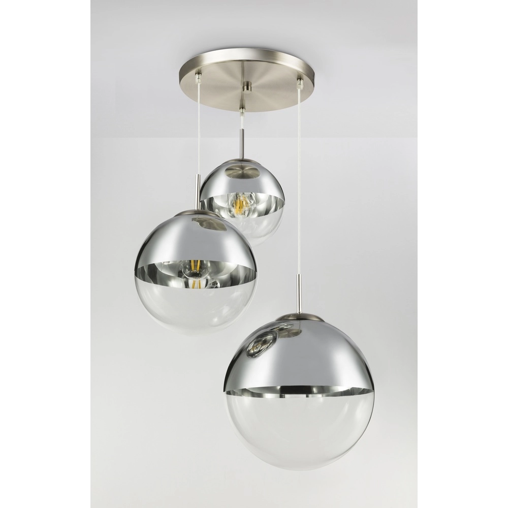 Lampe pendante à 3 lampes Varus nickel Globo 9007371383443