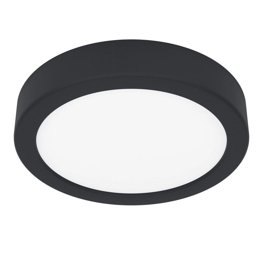 Lumière LED de plafond Fueva 6 rond - noir - Ø 16,6cm