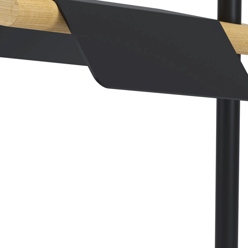 Lampe de bureau Ermua noir avec du bois Eglo 9002759988371