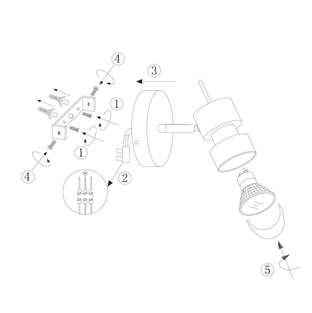 Spot LED en saillie Natasja LED noir Steinhauer 8712746134964