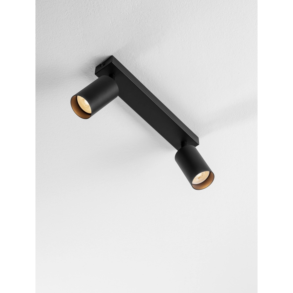 Spot de plafond Reig 2 lumières noir