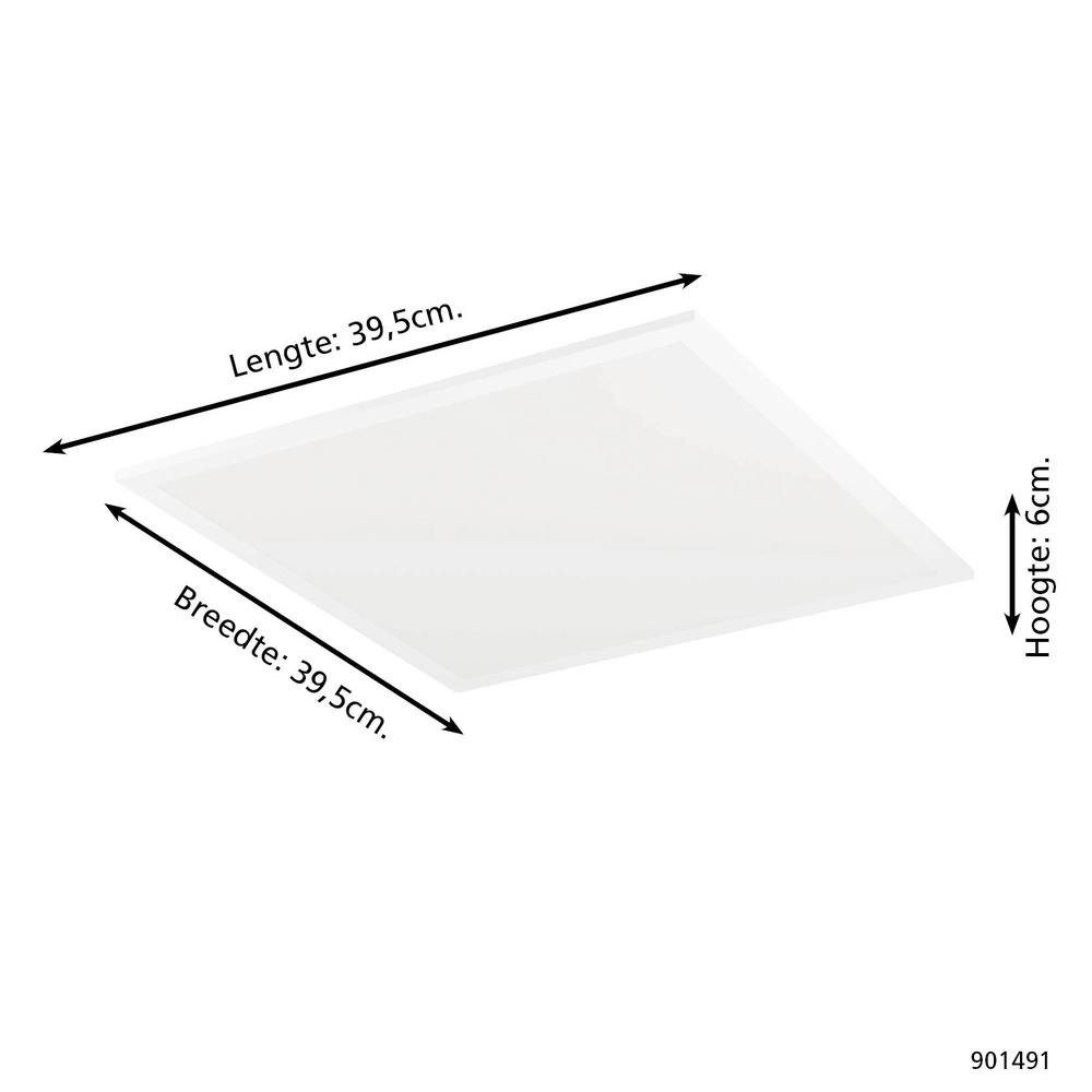 Plafonnier Moradillo carré 39cm 3 étapes CCT blanc Eglo 9008606340057