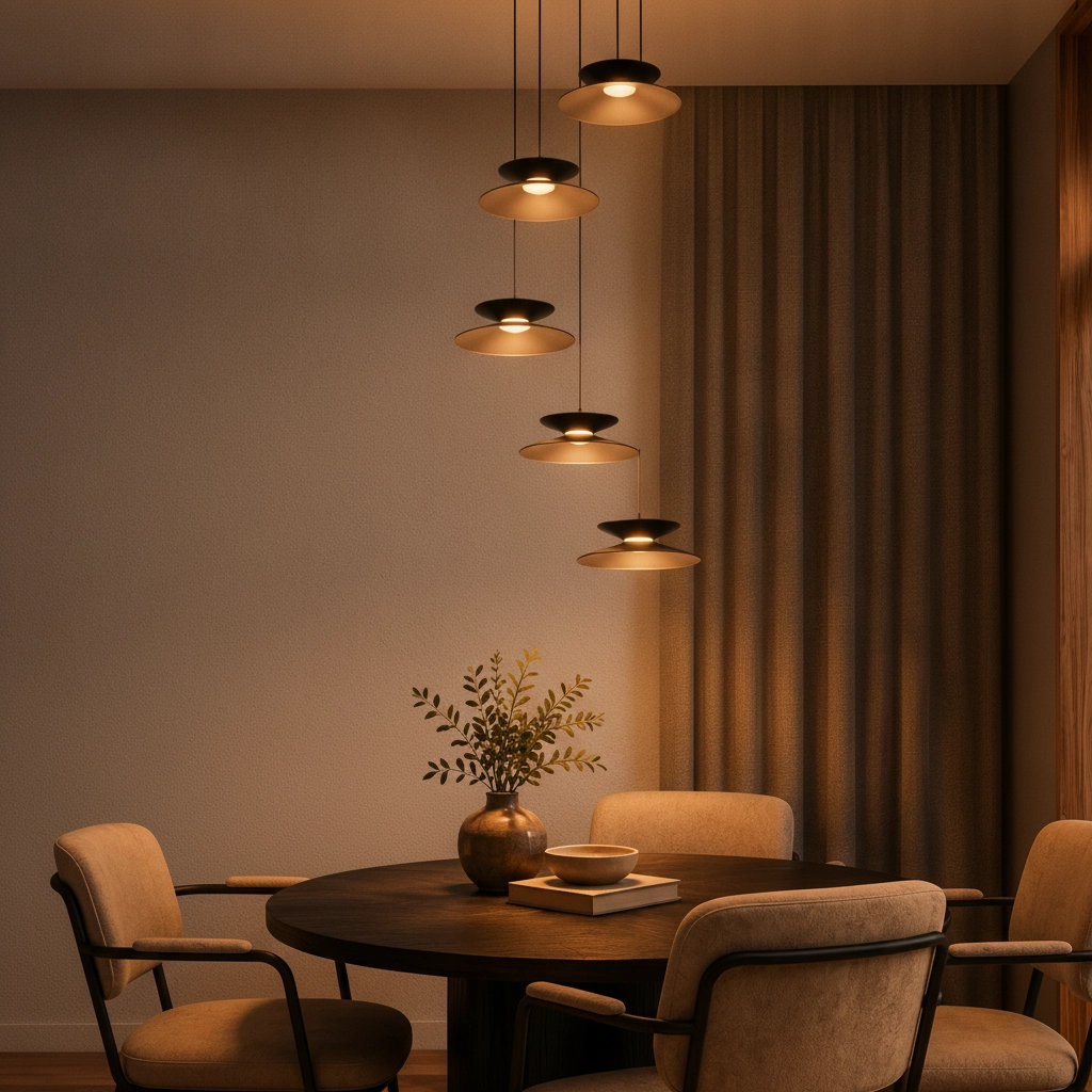 Suspension design Morfi 5 lumières noir