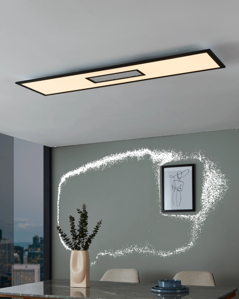 Plafonnier LED noir Bordonara 120x30 Eglo 9008606244744