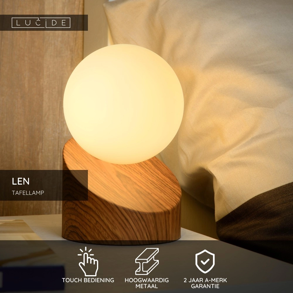 Lampe de table de conception Len Aspect bois foncé Lucide 5411212450586