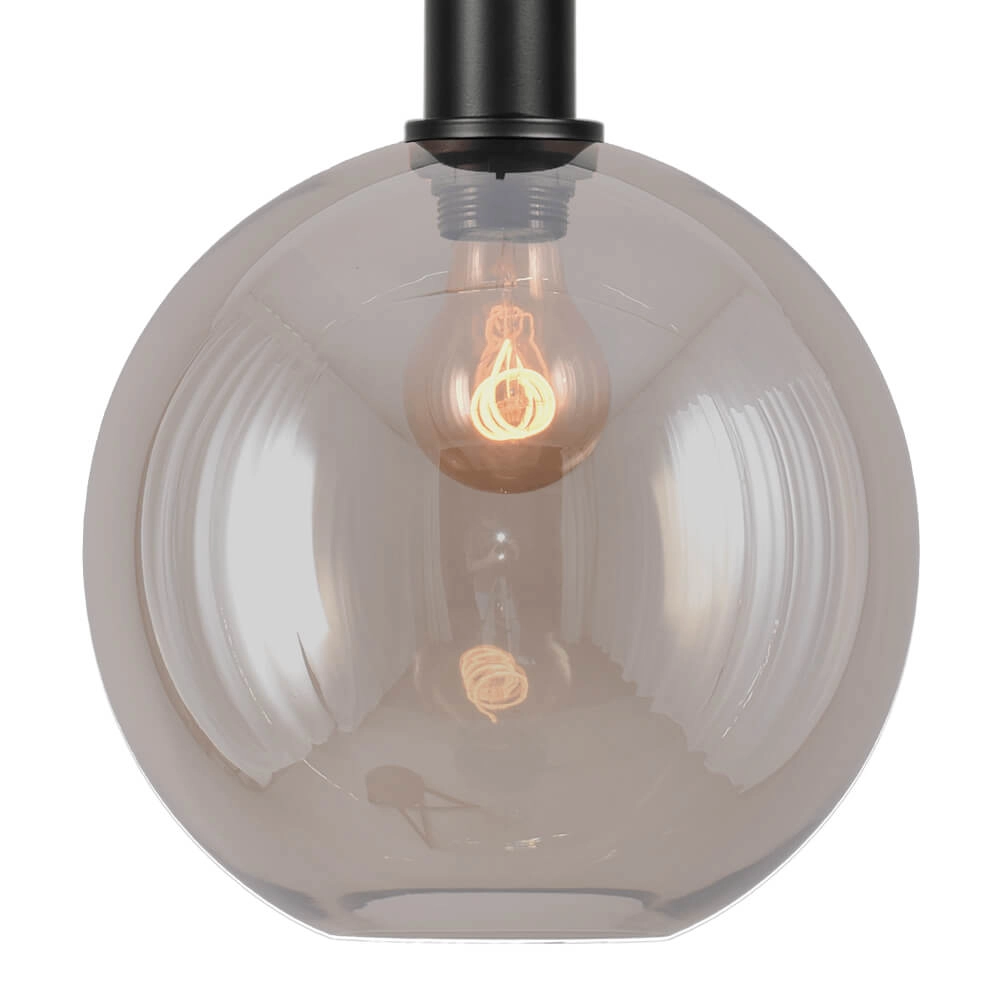 Lampe suspendue Ø 25cm Bella 2 Noir avec verre doré Masterlight 8718121334301