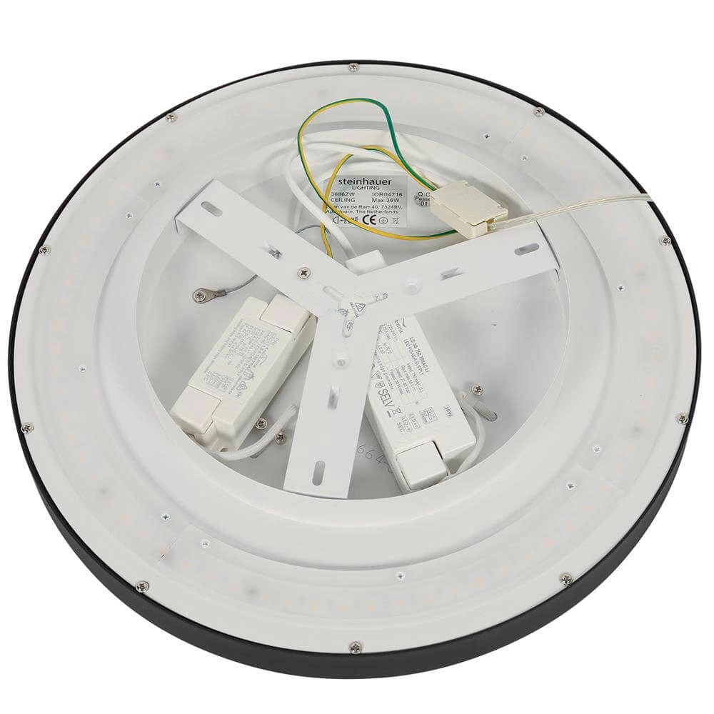 Plafonnier élégant Flady noir Ø 50cm Steinhauer 8712746171860