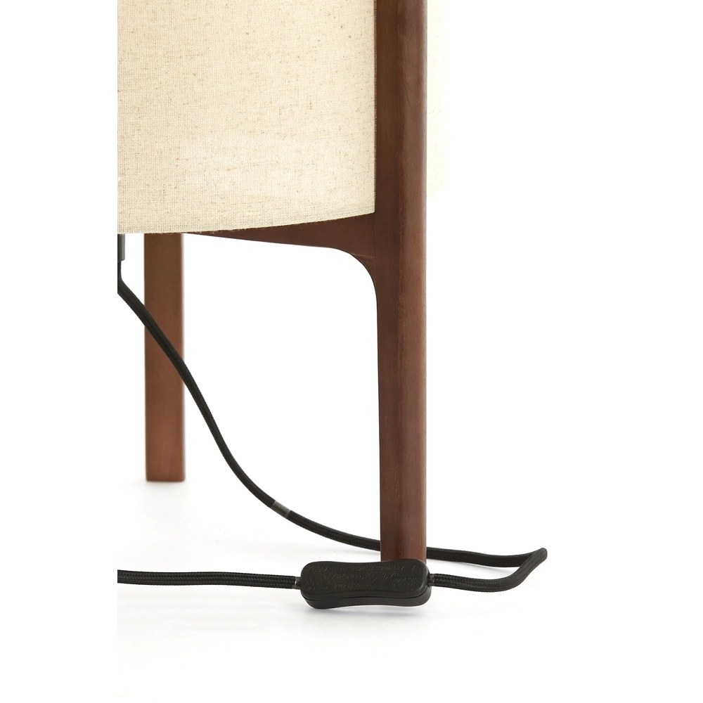Lampe de table Litto Ø 22cm - noyer avec lin naturel Light & Living 8717807792671