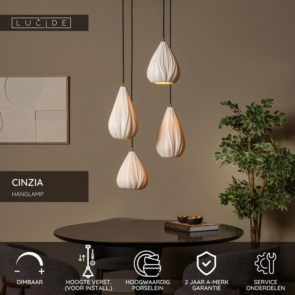 Lampe pendante de conception Cinzia blanc Ø 55,5cm Lucide 5411212135001