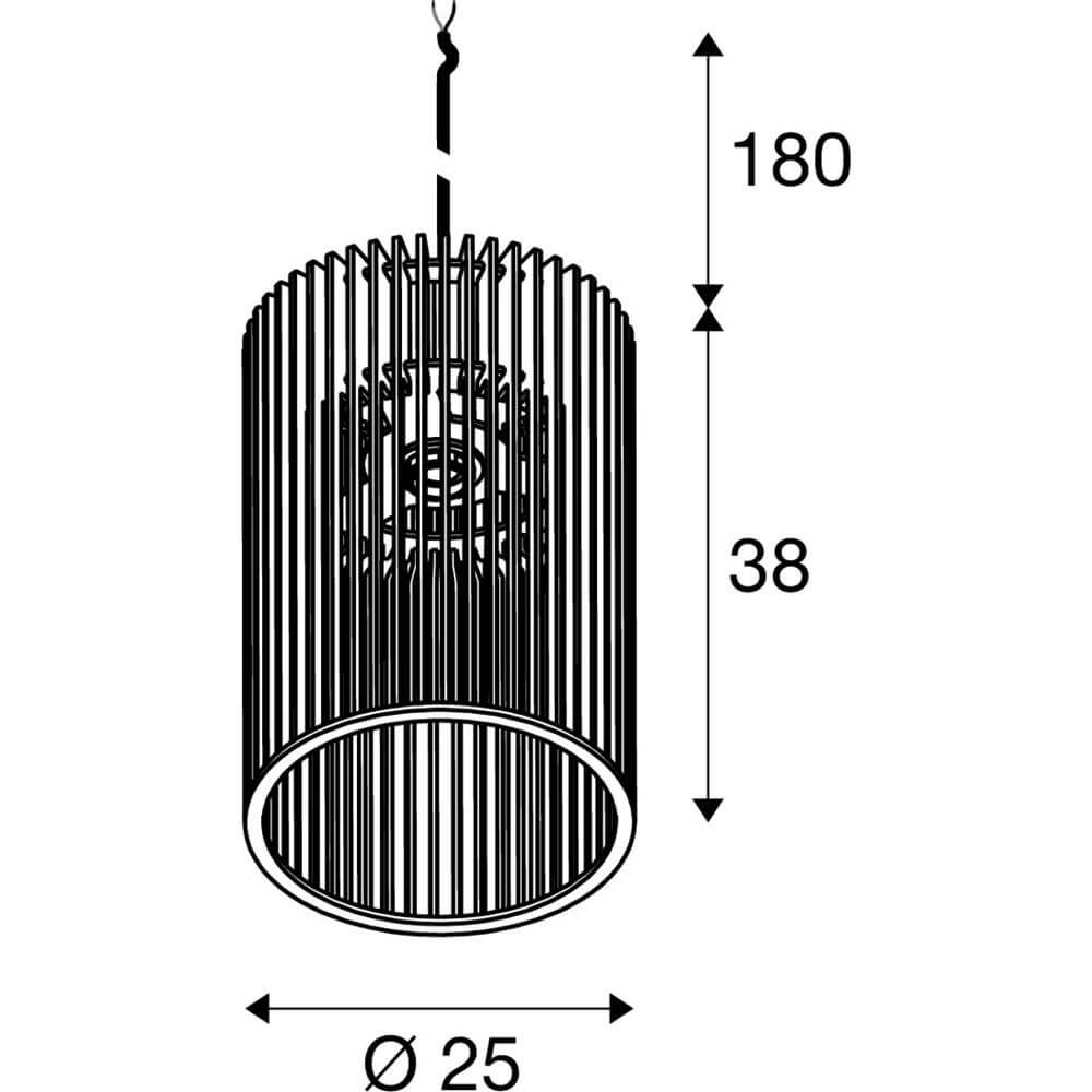 Suspension Wud PD cylindre Ø 25cm SLV 4024163292030