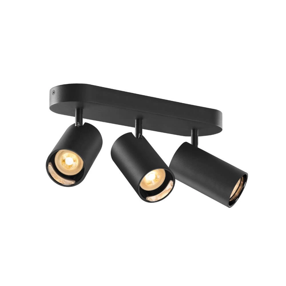 Spot en saillie 3 lumières Asto Tube noir - 3x GU10