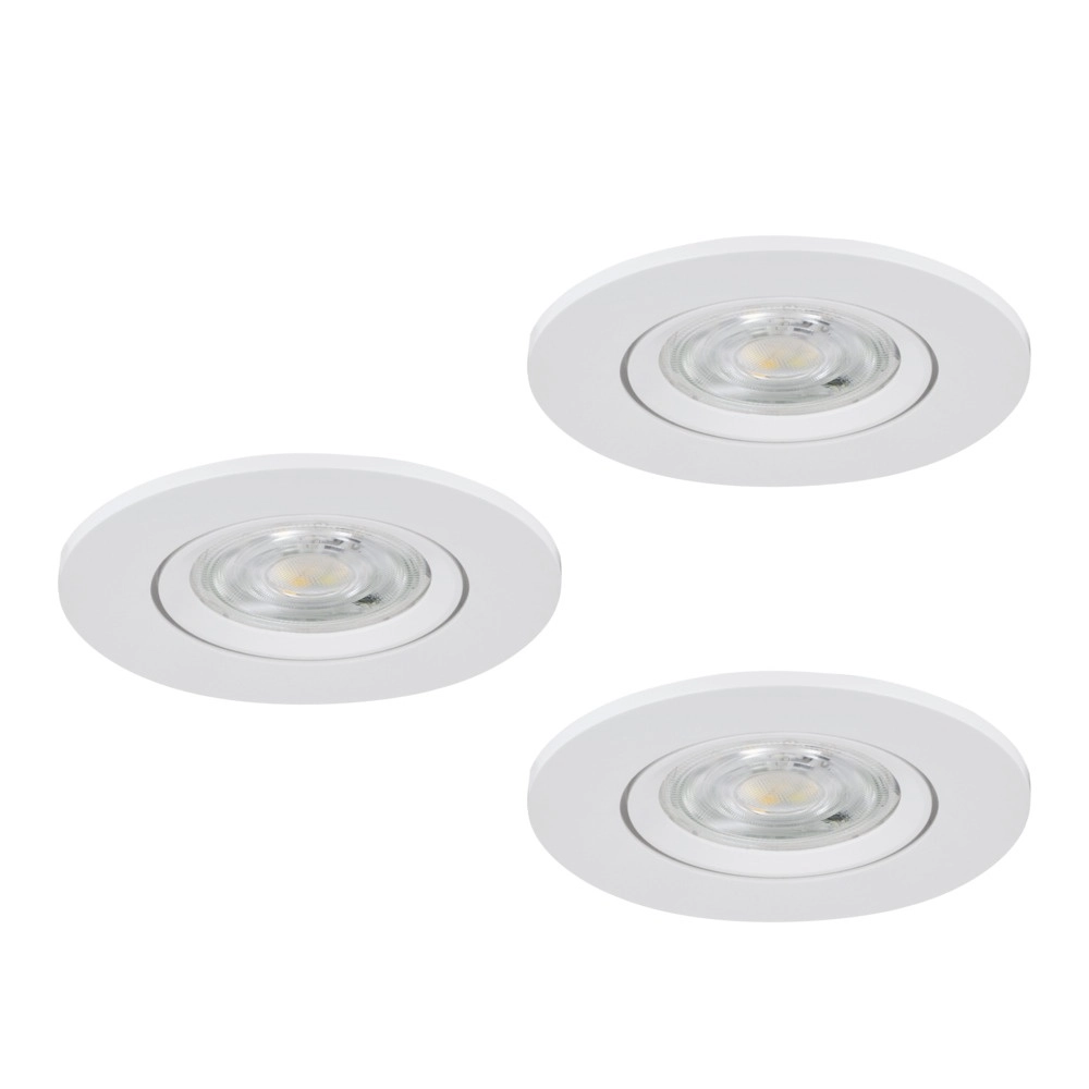 Lot de 3 spots encastrés Barranco blanc Ø 8,4cm IP44 - 3000K Eglo 9008606359189