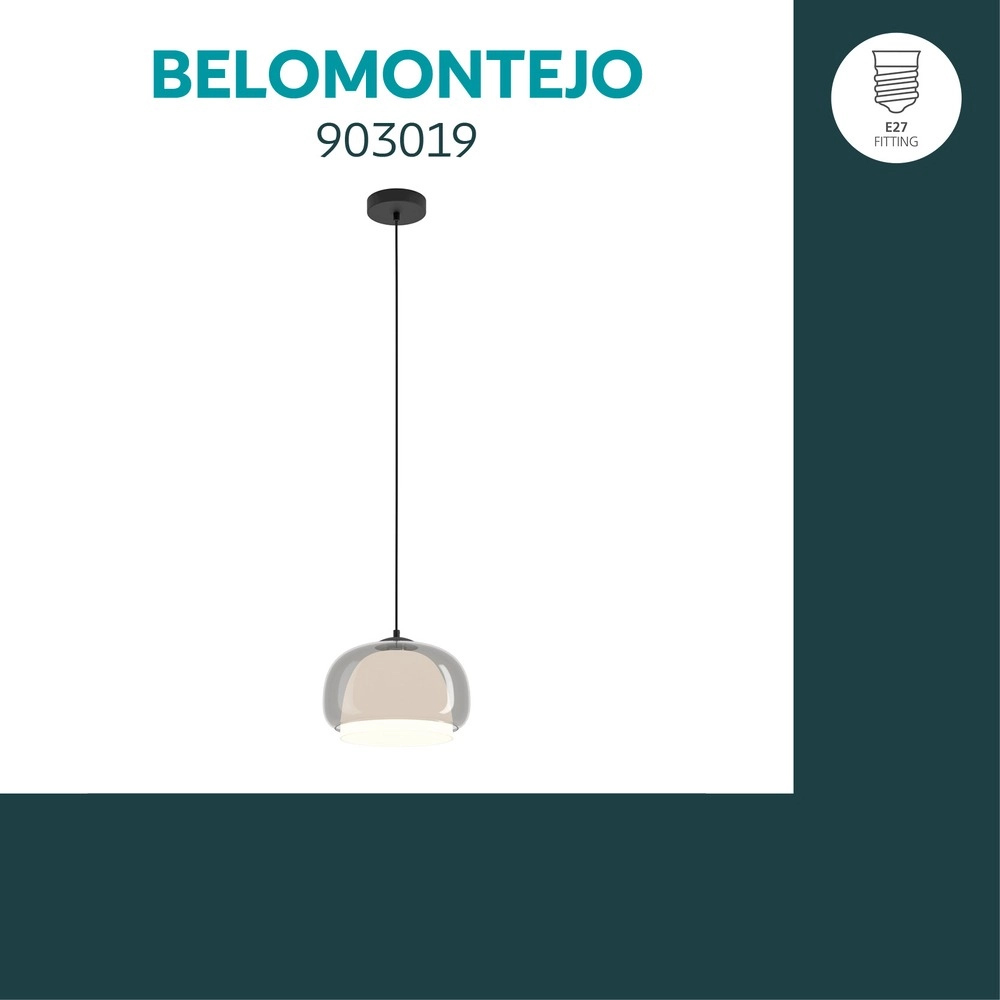 Lampe pendante de conception Belomontejo noir Ø 30cm Eglo 9008606406739