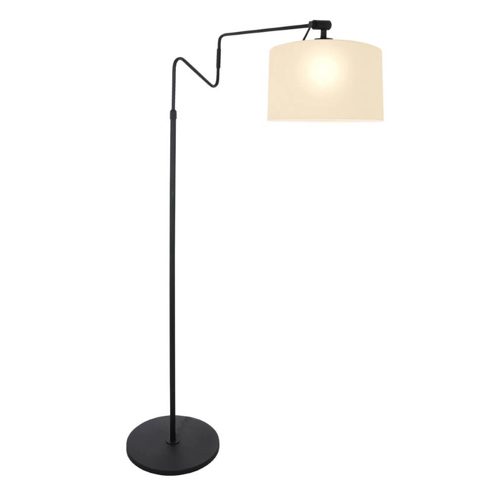 Lampe de lecture sur pied Linstrom avec abat-jour en lin blanc Lampe de lecture sur pied Linstrom avec abat-jour en lin blanc