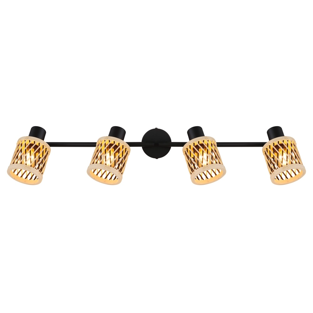 Lampe murale Mali 4 lumières noires avec capuchons Globo 9007371522729