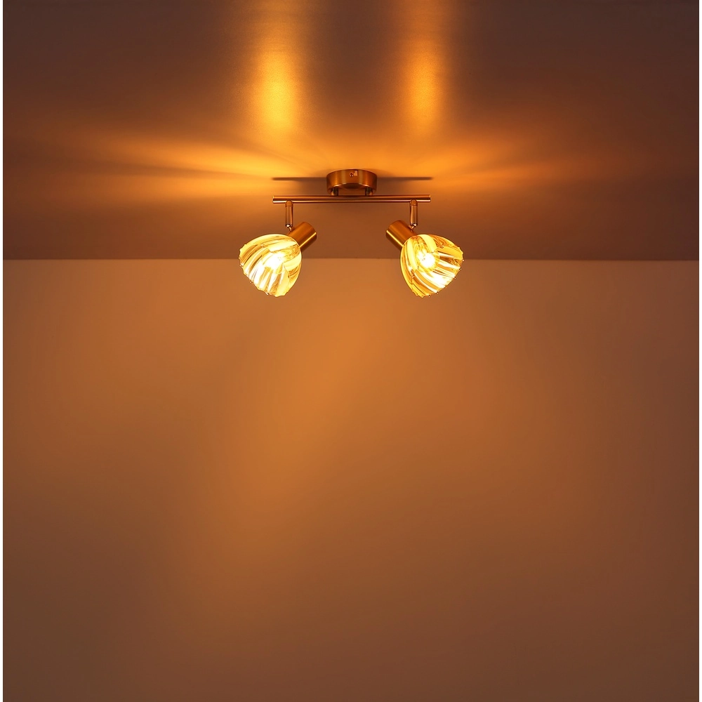 Lampe de plafond à deux lampes Zachery Or Globo 9007371533497