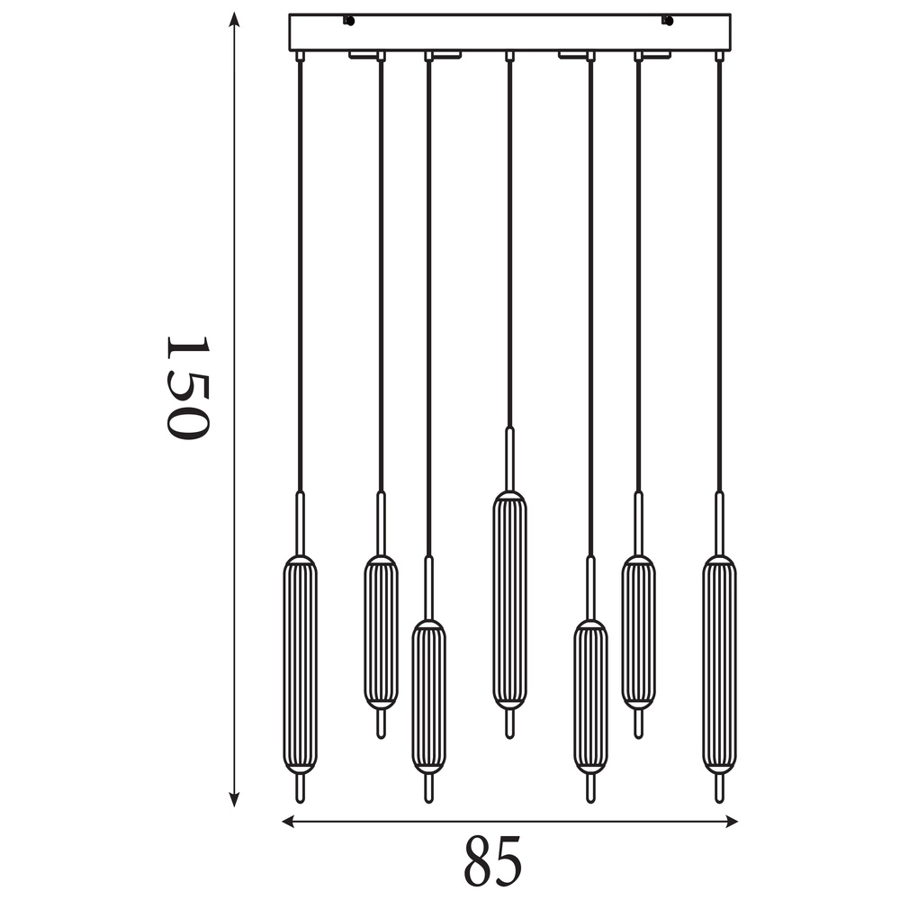 Suspension unique Cattail Verre à bulles 7 lumières Searchlight 5053423301273