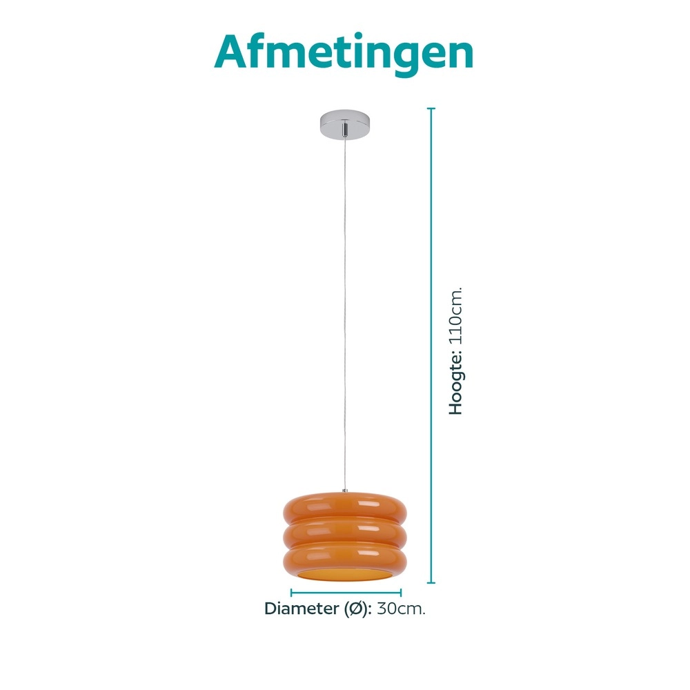 Lampe pendante de conception Tortora chrome avec orange Ø 30cm Eglo 9008606405589