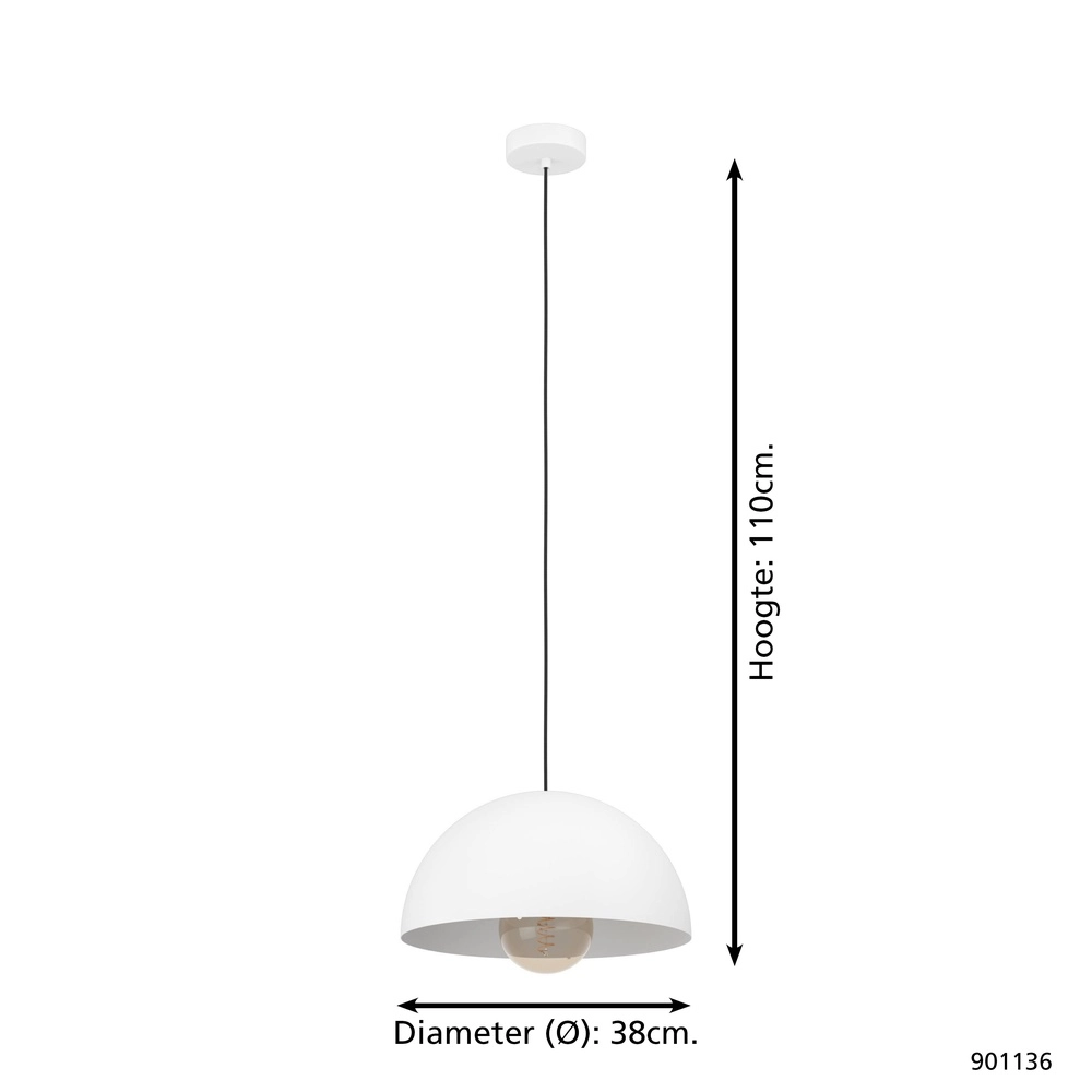 Lampe pendante blanche Gaetano Ø 38cm - E27 Eglo 9008606312634