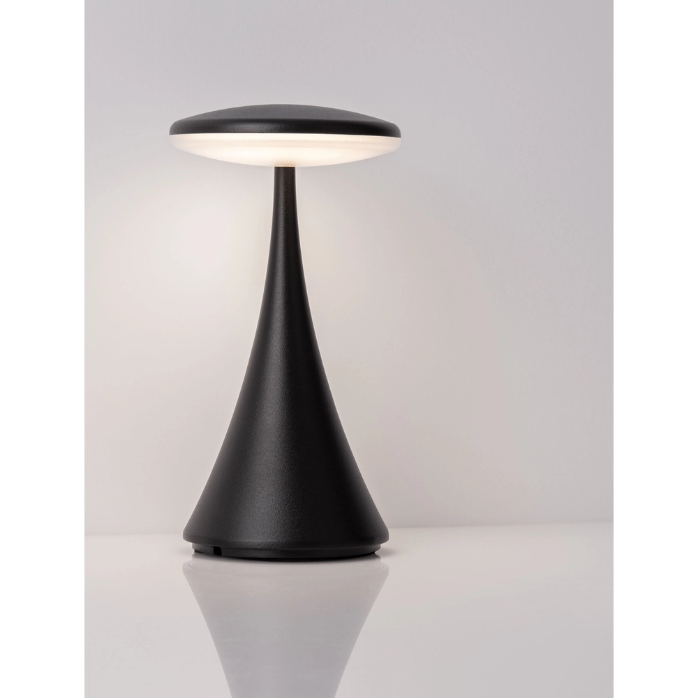 Lampe de table Elbo noir rechargeable avec USB