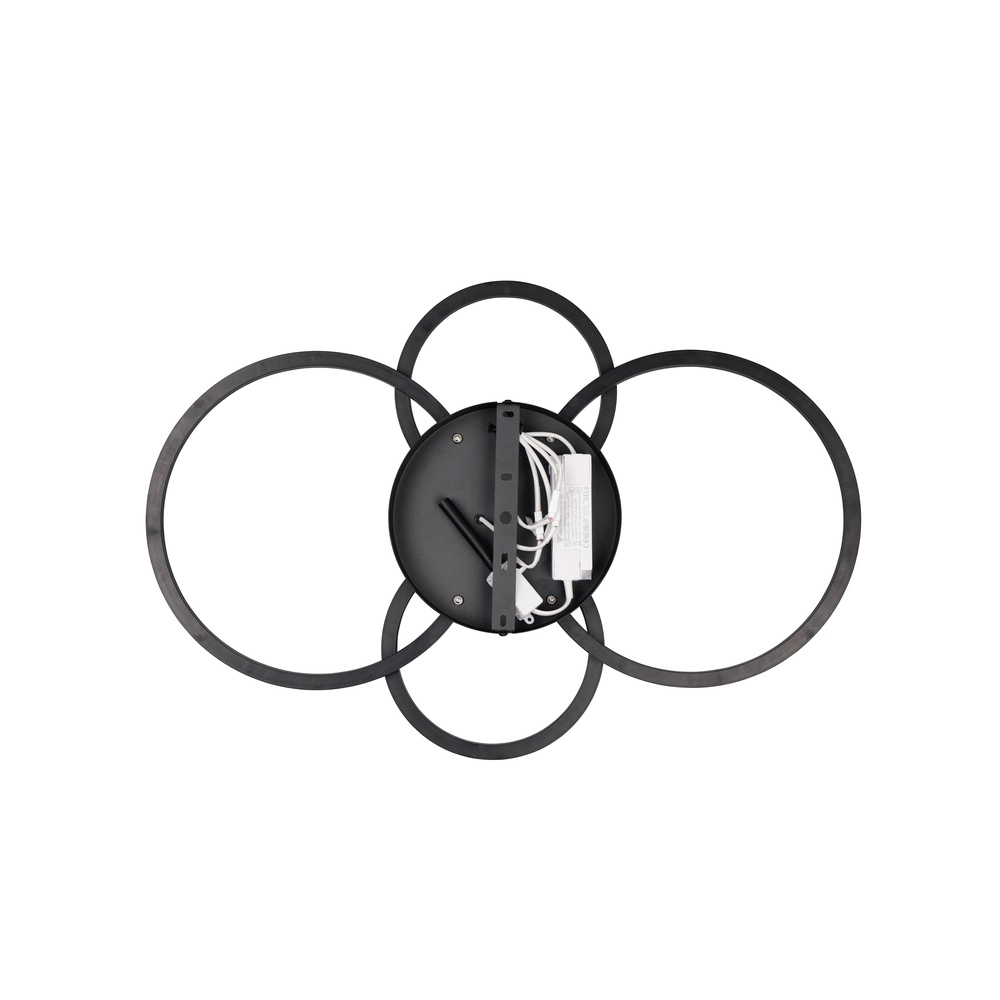 Lampe de plafond moderne Quilo Noir rond Trio 4017807704242