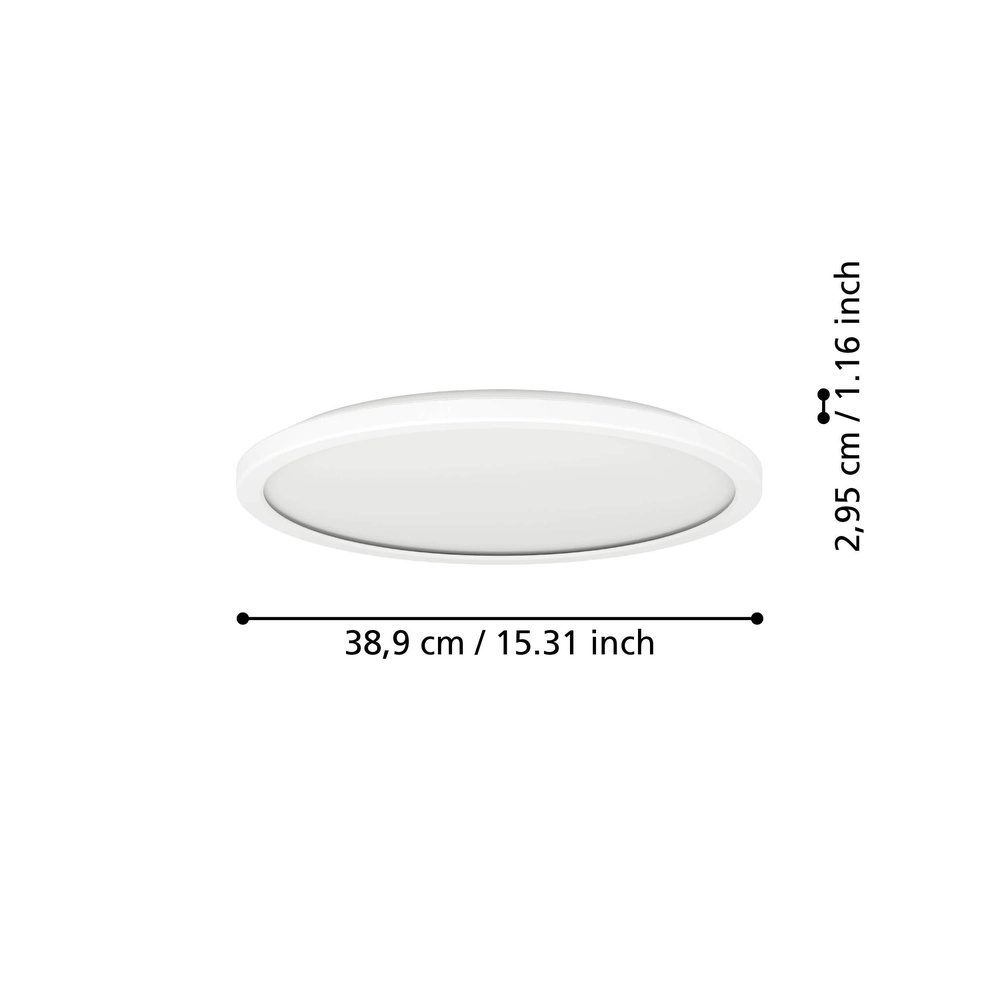 Lampe de salle de bain avec télécommande Rovito-R rond - blanc - Ø 38,9cm Eglo 9008606330027