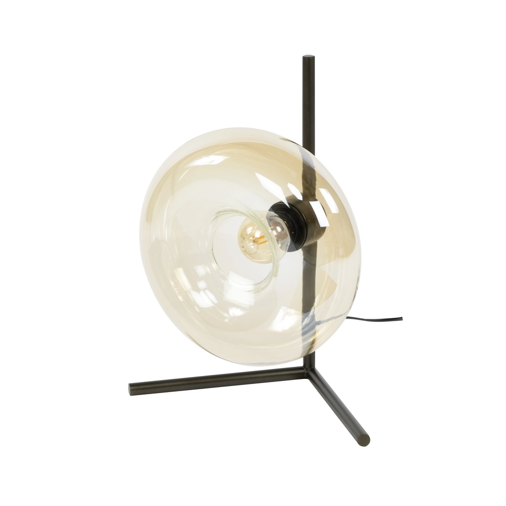 Lampe de table en verre Soll Ø 27cm - verre ambré Lyora 8716803510906